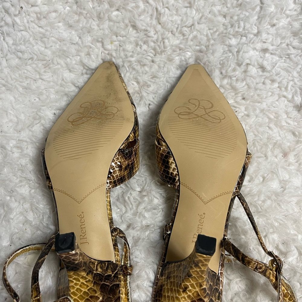 J.Renee synthetic Brown Snake Print Women's Heels SZ10 - Picture 7 of 11